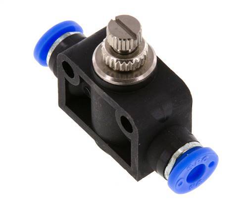 Silencieux de contrôle de débit droit 3/16 pouce (4,76 mm) laiton/PBT