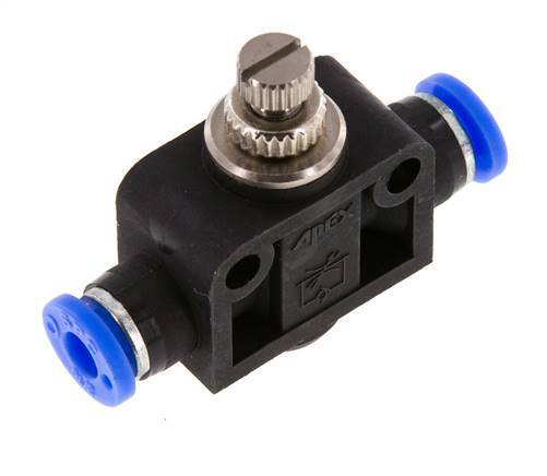 Silencieux de contrôle de débit droit 3/16 pouce (4,76 mm) laiton/PBT