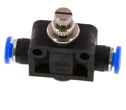 Silencieux de contrôle de débit droit 3/16 pouce (4,76 mm) laiton/PBT