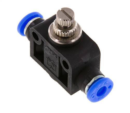 Silencieux de contrôle de débit droit 3/16 pouce (4,76 mm) laiton/PBT