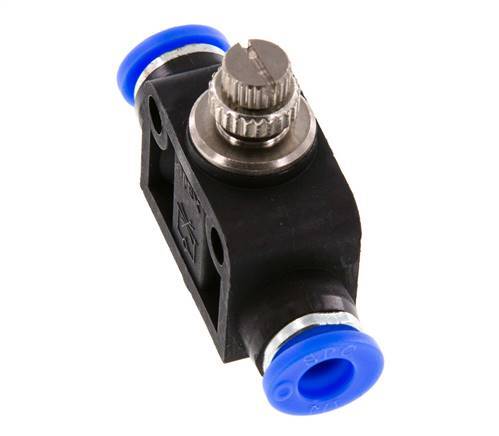 Silencieux de contrôle de débit droit 1/4 pouce (6,35 mm) laiton/PBT