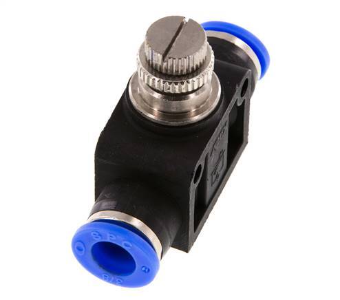 Silencieux de contrôle de débit droit 3/8 pouce (9,52 mm) laiton/PBT