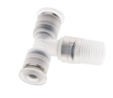 Té en ligne 4mm x R1/8'' Raccord enfichable à filets mâles Laiton/PA 66 NBR Rotatif