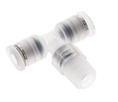 Té en ligne 4mm x R1/8'' Raccord enfichable à filets mâles Laiton/PA 66 NBR Rotatif