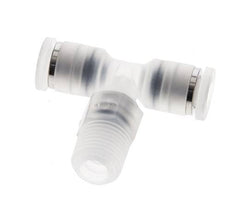 Té en ligne 4mm x R1/8'' Raccord enfichable à filets mâles Laiton/PA 66 NBR Rotatif