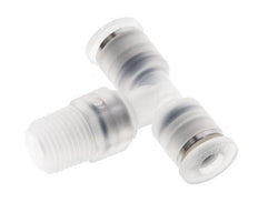 Té en ligne 4mm x R1/8'' Raccord enfichable à filets mâles Laiton/PA 66 NBR Rotatif