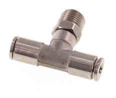 4mm x R1/8'' Inline Tee Push-in Fitting with Male Threads Stainless Steel FKM Rotatable