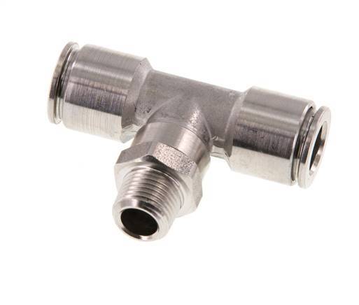 té en ligne 8mm x R1/8'' Raccord enfichable à filets mâles en acier inoxydable FKM rotatif