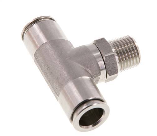 té en ligne 10mm x R1/4'' Raccord enfichable à filets mâles en acier inoxydable FKM rotatif