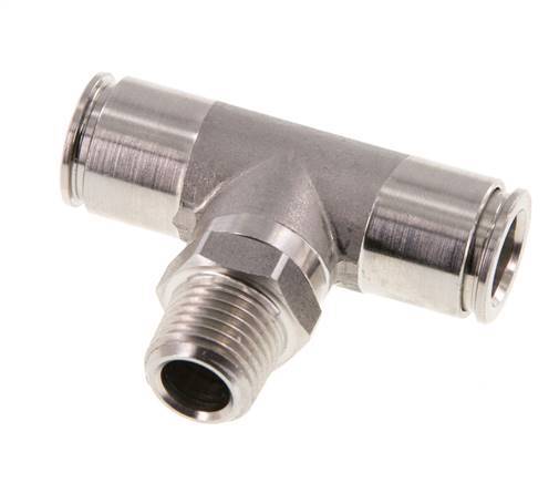 té en ligne 10mm x R1/4'' Raccord enfichable à filets mâles en acier inoxydable FKM rotatif