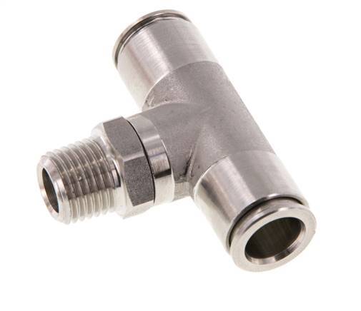 té en ligne 10mm x R1/4'' Raccord enfichable à filets mâles en acier inoxydable FKM rotatif