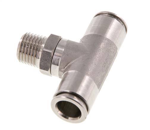 té en ligne 10mm x R1/4'' Raccord enfichable à filets mâles en acier inoxydable FKM rotatif