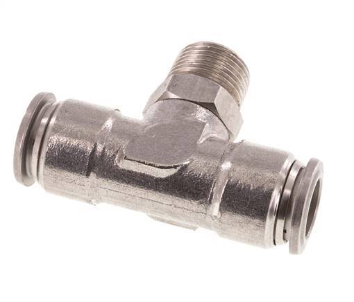 té en ligne 12mm x R3/8'' Raccord enfichable à filets mâles en acier inoxydable FKM rotatif