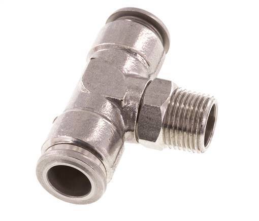 té en ligne 12mm x R3/8'' Raccord enfichable à filets mâles en acier inoxydable FKM rotatif