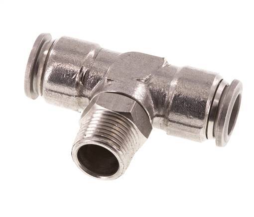 té en ligne 12mm x R3/8'' Raccord enfichable à filets mâles en acier inoxydable FKM rotatif