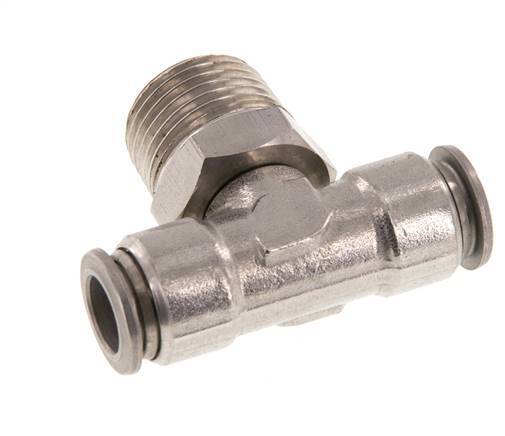 té en ligne 10mm x R1/2'' Raccord enfichable à filets mâles en acier inoxydable FKM rotatif