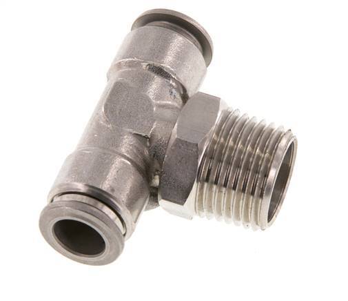 té en ligne 10mm x R1/2'' Raccord enfichable à filets mâles en acier inoxydable FKM rotatif