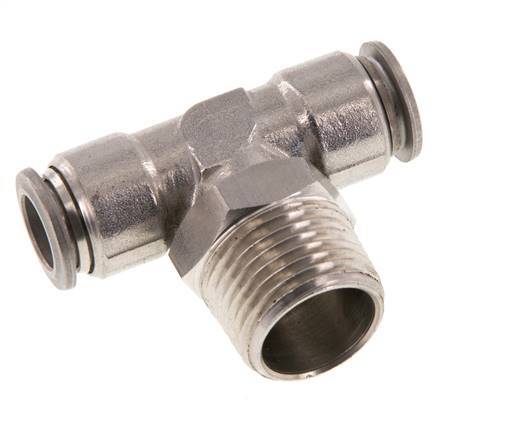 té en ligne 10mm x R1/2'' Raccord enfichable à filets mâles en acier inoxydable FKM rotatif