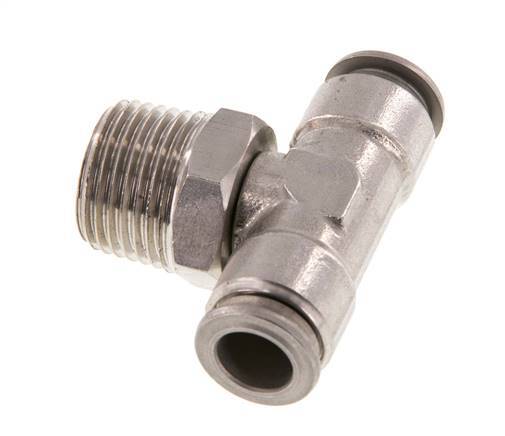 té en ligne 10mm x R1/2'' Raccord enfichable à filets mâles en acier inoxydable FKM rotatif