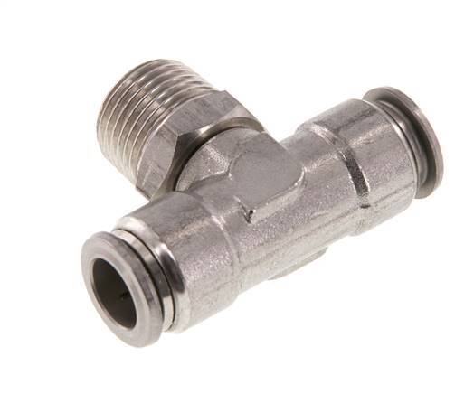 té en ligne 12mm x R1/2'' Raccord enfichable à filets mâles en acier inoxydable FKM rotatif