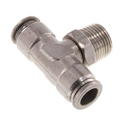 té en ligne 12mm x R1/2'' Raccord enfichable à filets mâles en acier inoxydable FKM rotatif
