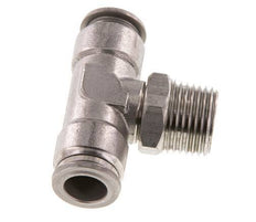té en ligne 12mm x R1/2'' Raccord enfichable à filets mâles en acier inoxydable FKM rotatif