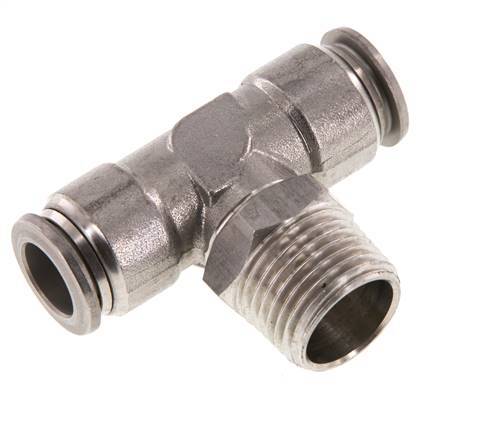 té en ligne 12mm x R1/2'' Raccord enfichable à filets mâles en acier inoxydable FKM rotatif