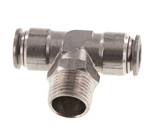 té en ligne 12mm x R1/2'' Raccord enfichable à filets mâles en acier inoxydable FKM rotatif