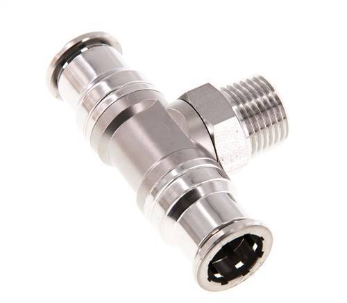 té en ligne 16mm x R1/2'' Raccord enfichable à filets mâles en acier inoxydable FKM rotatif