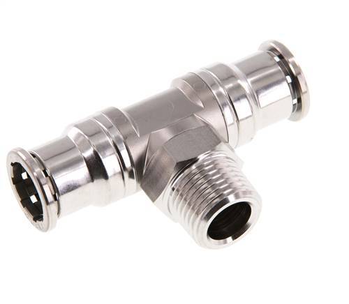 té en ligne 16mm x R1/2'' Raccord enfichable à filets mâles en acier inoxydable FKM rotatif