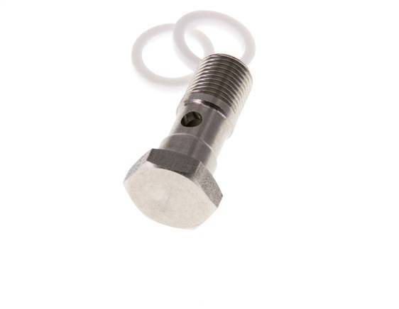 boulon banjo à 1 voie en acier inoxydable avec filetage mâle G1/8'' PTFE