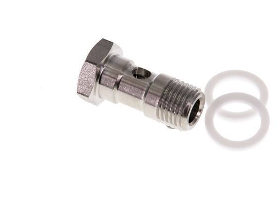 boulon banjo à 1 voie en acier inoxydable avec filetage mâle G1/4'' PTFE