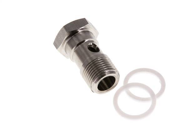 boulon banjo à 1 voie en acier inoxydable avec filetage mâle G3/8'' PTFE