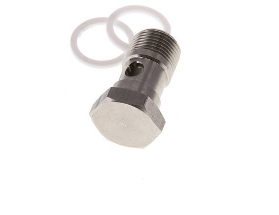 boulon banjo à 1 voie en acier inoxydable avec filetage mâle G3/8'' PTFE