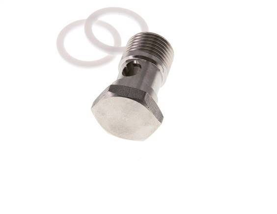 boulon banjo à 1 voie en acier inoxydable avec filetage mâle G1/2'' PTFE