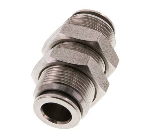 8mm Push-in Fitting Stainless Steel FKM Bulkhead