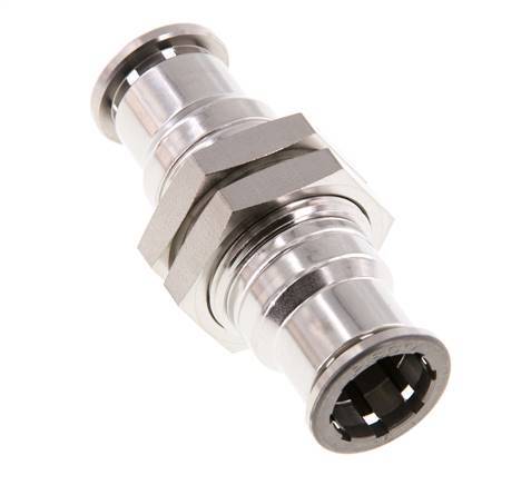 16mm Push-in Fitting Stainless Steel FKM Bulkhead