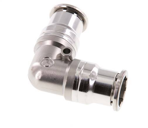 Raccord enfichable coudé 90deg 16mm Acier inoxydable FKM
