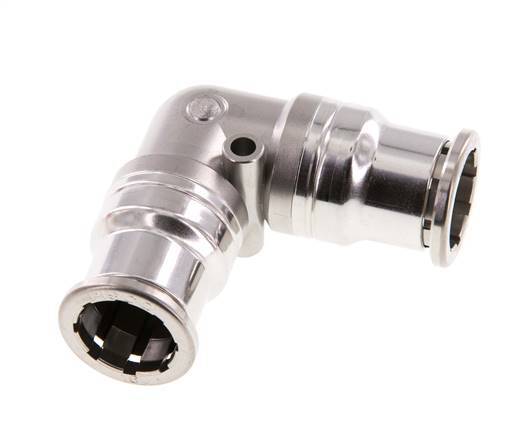Raccord enfichable coudé 90deg 16mm Acier inoxydable FKM