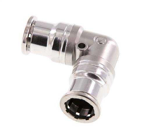 Raccord enfichable coudé 90deg 16mm Acier inoxydable FKM