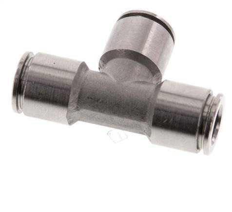 Raccord enfichable en Té 8mm Acier inoxydable FKM