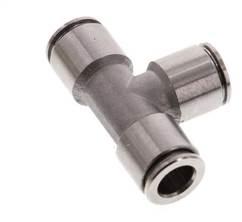 Raccord enfichable en Té 8mm Acier inoxydable FKM