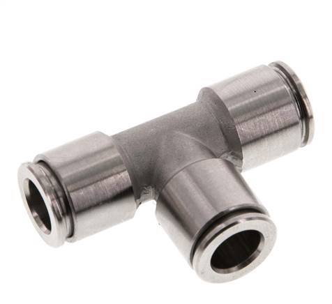 Raccord enfichable en Té 8mm Acier inoxydable FKM