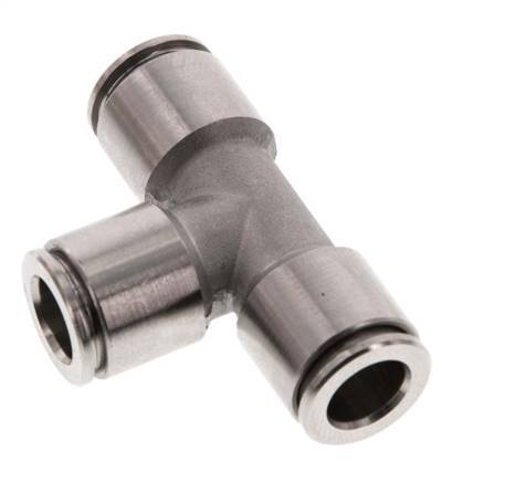 Raccord enfichable en Té 8mm Acier inoxydable FKM