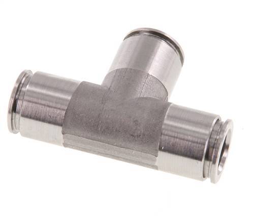 Raccord enfichable en T 10mm Acier inoxydable FKM