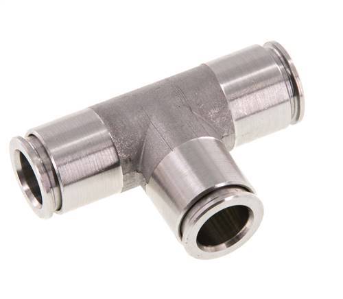 Raccord enfichable en T 10mm Acier inoxydable FKM