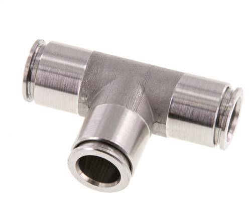 Raccord enfichable en T 10mm Acier inoxydable FKM