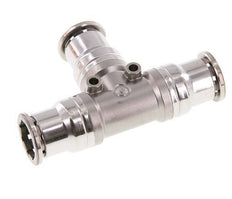 Raccord enfichable en T 16mm Acier inoxydable FKM