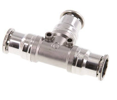 Raccord enfichable en T 16mm Acier inoxydable FKM
