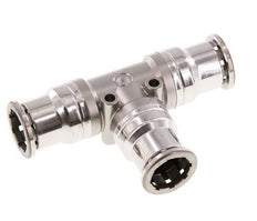 Raccord enfichable en T 16mm Acier inoxydable FKM